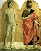 Piero della Francesca sts sebastian and john the baptist from the polyptych of the misericordia painting